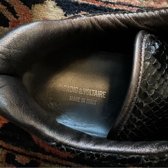 Zadig & Voltaire Snake Embossed Leather Sneakers - Picture 9 of 9